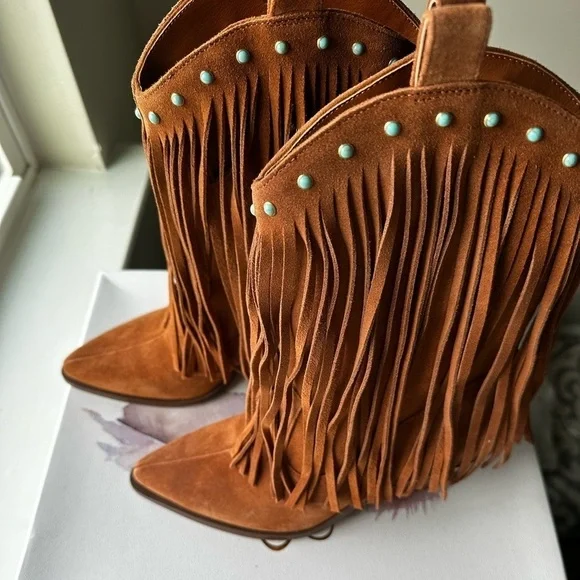 Jessica Simpson fringe western boot NIB Size 7 1/2 - Picture 3 of 10